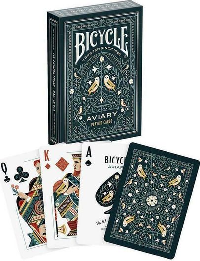 Τράπουλα Bicycle Aviary Πλαστικοποιημένη σε Πλαστικό Κουτί Πράσινο