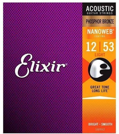 Σετ Χορδές Elixir 16052 NanoWeb Acoustic Phosphor 012-053