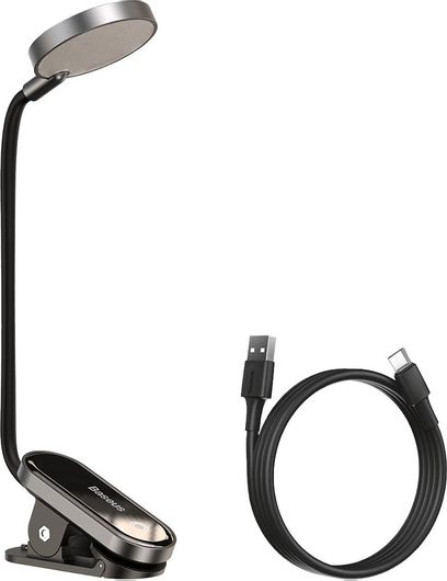 Φωτιστικό Γραφείου Baseus Mini Reading Clip Lamp με Εύκαμπτο Βραχίονα & Κλιπ Μαύρο
