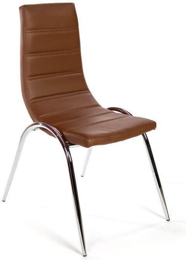 Καρέκλες Τραπεζαρίας Fylliana Υ-72 Δερματίνη Καφέ