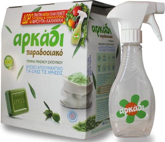 Βιολογικό Υγρό Πιάτων Αρκάδι με Άρωμα Πράσινο Σαπούνι Απολυμαντικό 750ml