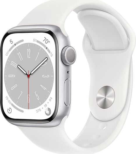 Apple Watch Series 8 GPS 41mm Silver Aluminium Case & White Sport Band