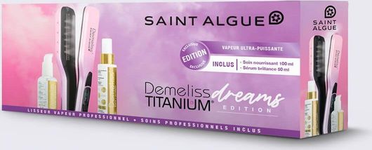 Πρέσα Μαλλιών Saint Algue Demeliss Titanium Dreams Επαγγελματική με Ατμό & Κεραμικές Πλάκες 85W