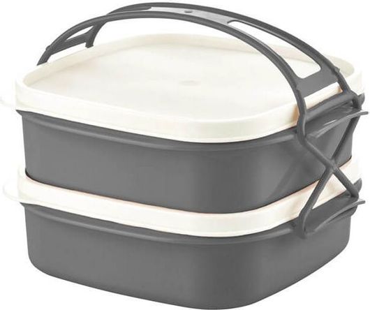 Φαγητοδοχείο Πλαστικό Lunch Box 2 Επιπέδων 21.5x19.5x15.3cm Herzberg HG - L795