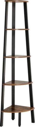 Ραφιέρα Γωνιακή Μεταλλική με 5 Ξύλινα Ράφια 34x34x159cm VASAGLE LLS35X