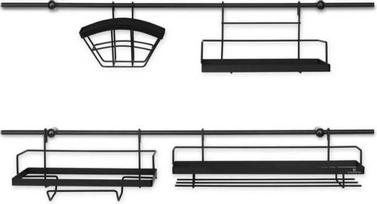 Σετ Μεταλλικά Ράφια Κουζίνας Χρώματος Μαύρο Edenberg EB-8516 16 τμχ 