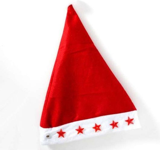 Χριστουγεννιάτικο Σκουφάκι Άη Βασίλη με Αστεράκια LED