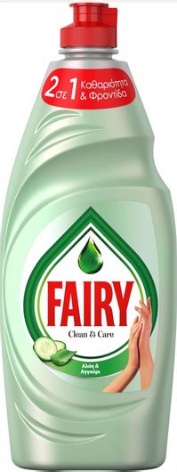 Υγρό Πιάτων Fairy Clean & Care Αλόη & Αγγούρι 654ml