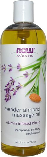 Now Foods Lavender Almond Massage Oil Βιολογικό Αμυγδαλέλαιο για Μασάζ 473ml