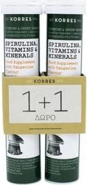 Korres Spirulina Vitamins & Minerals 2x18 Αναβράζοντα Δισκία Μανταρίνι