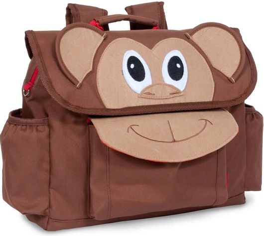 Σχολική Τσάντα Νηπίου BixBee Πλάτης Monkey Καφέ