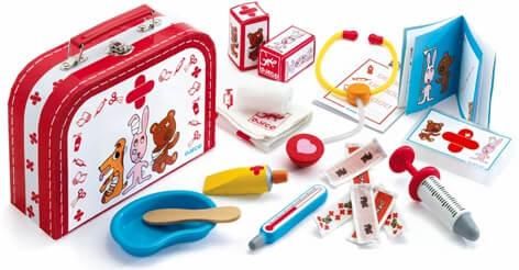 Djeco Ξύλινο Παιδικό Ιατρικό Σετ Βαλιτσάκι 'Ο Μικρός Κτηνίατρος' για 4+ Ετών