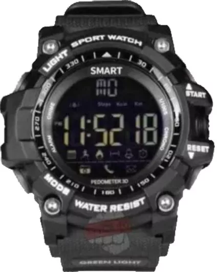 Smartwatch Sport Plastic Case & Silicone Strap Black