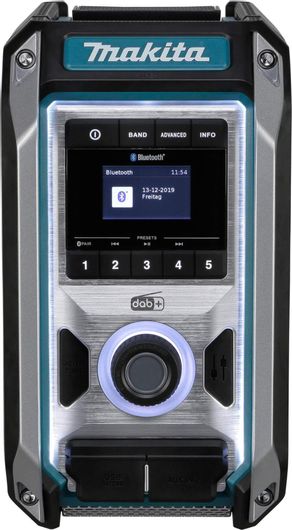Makita DMR115 Επιτραπέζιο Ραδιόφωνο Επαναφορτιζόμενο DAB+ με Bluetooth Μπλε
