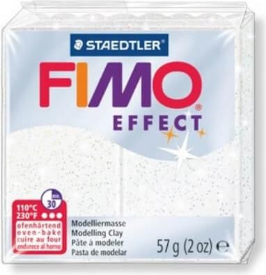 Πήλος Staedtler Fimo Fimo Effect Glitter Πολυμερικός 57 gr Λευκό