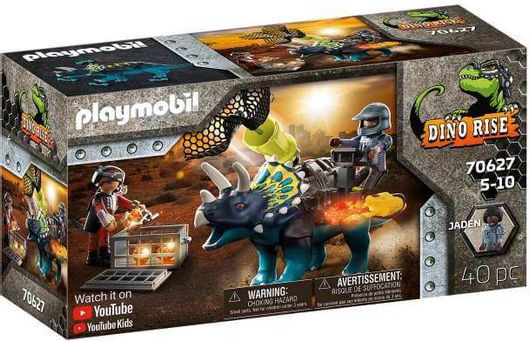 Playmobil Dino Rise Τρικεράτωψ με Πανοπλία-Κανόνι και Μαχητές για 5-10 Ετών #70627
