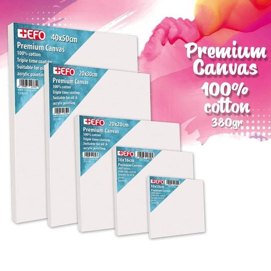 Καμβάς Ζωγραφικής +Efo Τελάρο Σφηνωτό 25 x 35 cm Λευκό