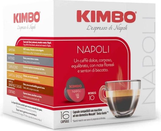 Κάψουλες Καφέ Espresso Kimbo Napoli Συμβατές με Μηχανή Dolce Gusto 16τμχ