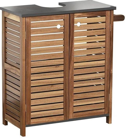 Έπιπλο Μπάνιου Ντουλάπι Αποθήκευσης με Ράφι για τον Νιπτήρα Καφέ 66x30x70cm