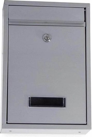 Γραμματοκιβώτιο από Ανοξείδωτο Ατσάλι με Κλειδαριά Γκρι 21.5x32x8.5cm