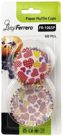 Σετ Χάρτινα Φορμάκια Muffin Luigi Ferrero 60 Τεμάχια Καρδιές