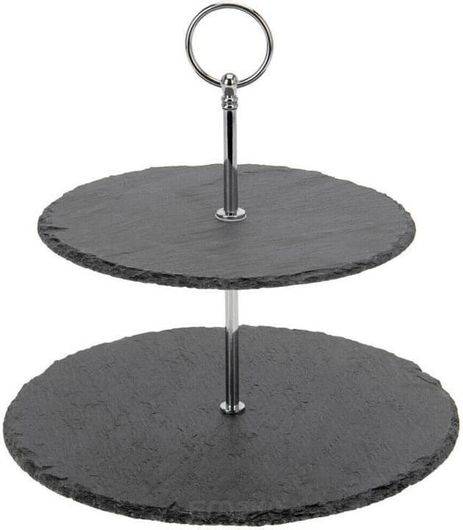 Ορντεβιέρα Excellent Houseware Διώροφη Πιατέλα Σερβιρίσματος με Στρογγυλά Επίπεδα 20/25cm