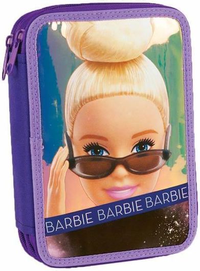 Σχολική Κασετίνα Gim Barbie Among The Stars Υφασμάτινη με 2 Θέσεις Μωβ