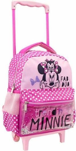 Σχολική Τσάντα Νηπίου Διακάκης Τρόλεϊ Minnie Fab Duo Ροζ