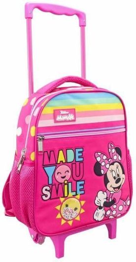 Σχολική Τσάντα Νηπίου Διακάκης Τρόλεϊ Minnie Made You Smile Ροζ