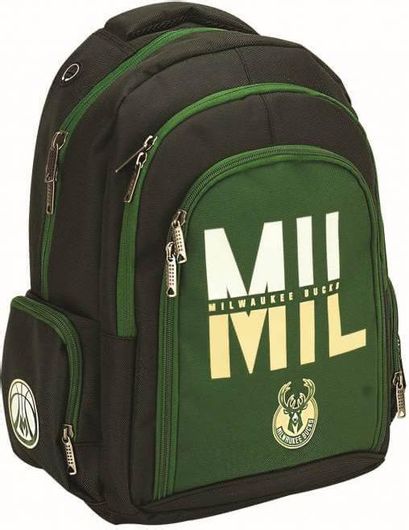 Σχολική Τσάντα Δημοτικού Back Me Up NBA Milwaukee Bucks Πλάτης Πράσινο