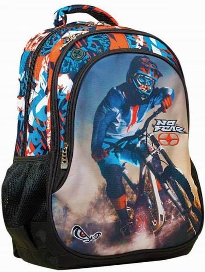 Σχολική Τσάντα Δημοτικού No Fear Mountain Bike Πλάτης Πολύχρωμο