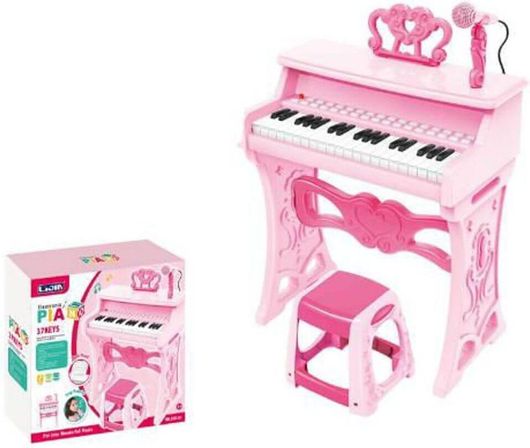 Πιάνο Snainter με Μικρόφωνο και Σκαμπό για 3+ ετών Ροζ