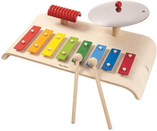 Μουσικό Σετ Plan Toys Ξύλινο για 3+ ετών Πολύχρωμο