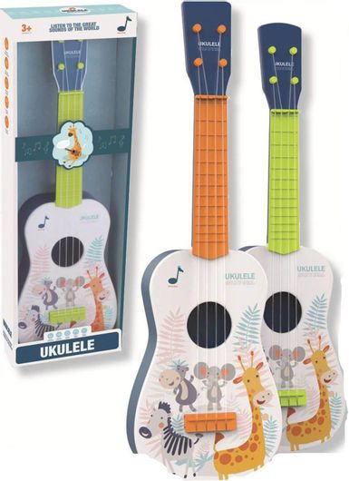 Κιθάρα Ukulele με Ζωάκια για 3+ ετών Πολύχρωμο