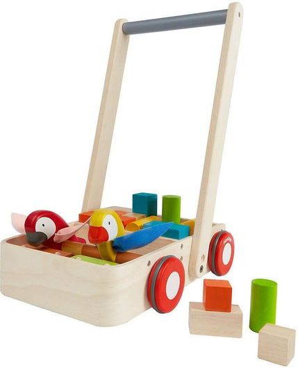 Περπατούρα Plan Toys με Παπαγαλάκια Μπεζ