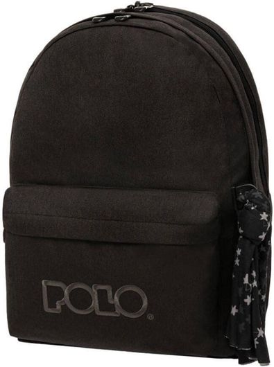 Σχολική Τσάντα Γυμνασίου / Λυκείου Polo Original Double 600D Πλάτης Μαύρο