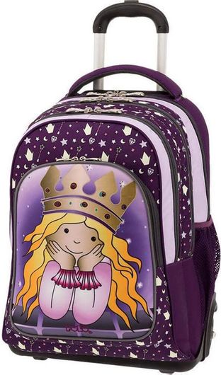 Σχολική Τσάντα Δημοτικού Polo Glow Princess Τρόλεϊ Μοβ