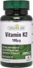 Natures Aid Vitamin K2 100mcg Βιταμίνη για Ενίσχυση του Ανοσοποιητικού & την Υγεία των Οστών 400iu 30 κάψουλες