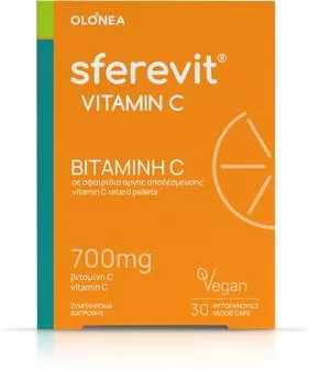 Olonea Sferevit Vitamin C Βιταμίνη για Ενέργεια & Ενίσχυση του Ανοσοποιητικού 700mg 30 Φυτικές Κάψουλες