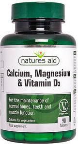 Natures Aid Calcium, Magnesium & Vitamin D3 90 Ταμπλέτες