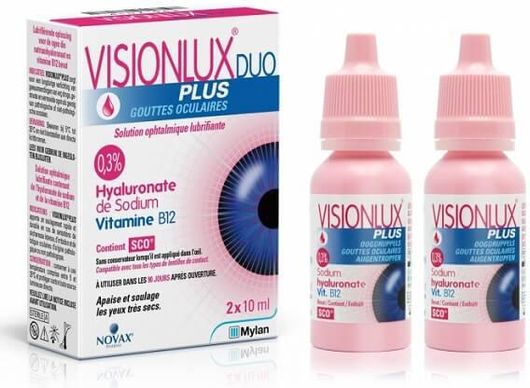 Σταγόνες για τα Μάτια Visionlux Plus Duo 0,3% 2X10ml