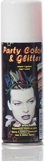 Party Color & Glitter Αποκριάτικο Σπρέι Μαλλιών 125ml Λευκό