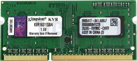 Μνήμη RAM Kingston 4GB για Laptop 1600MHz DDR3 KVR16S11S8/4 4GB (1x4)