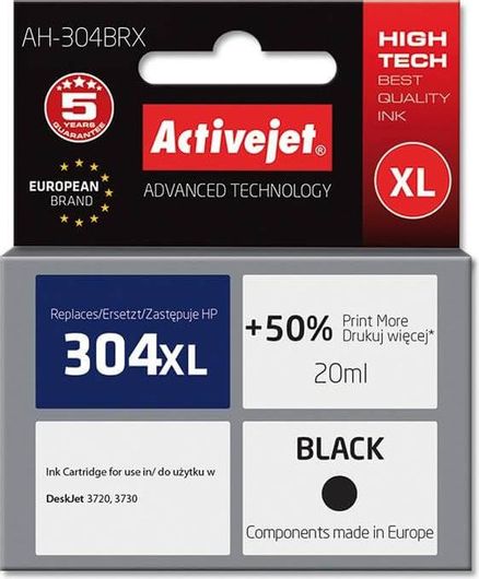 Active Jet Συμβατό Μελάνι Εκτυπωτή InkJet HP 304XL N9K08AE 300 Σελίδων 20ml Μαύρο 1τμχ
