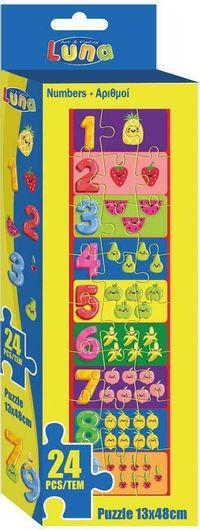 Παιδικό Παζλ Luna Toys Πύργος με Αριθμούς 24 Κομμάτια για 3+ Ετών 