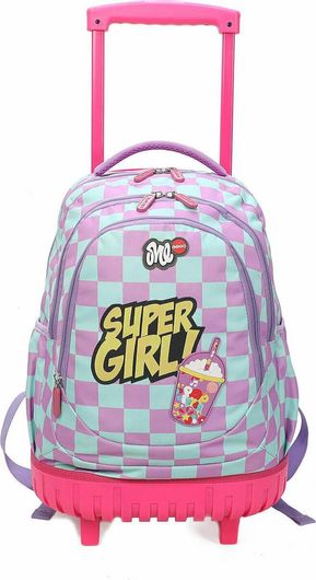Σχολική Τσάντα Δημοτικού Lyc Sac Τρόλεϊ Super Girl Μοβ