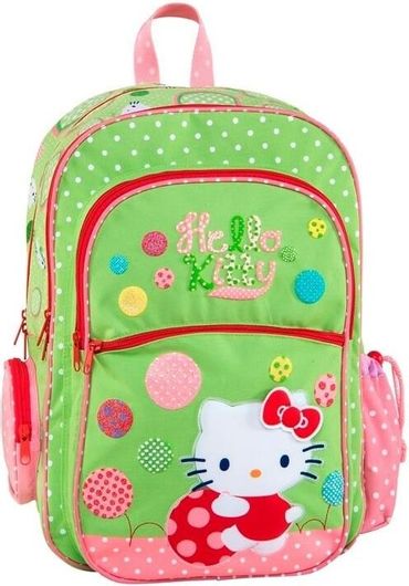 Σχολική Τσάντα Δημοτικού Graffiti Πλάτης Hello Kitty Playful Πράσινο
