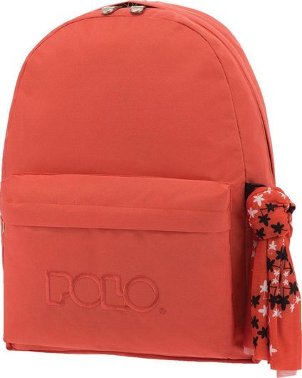 Σχολική Τσάντα Γυμνασίου / Λυκείου Polo Πλάτης Original 600D 2021 Πορτοκαλί