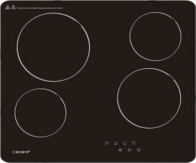 Εστία Κουζίνας Crown PVT 604C Κεραμική Αυτόνομη 59x52cm Μαύρη