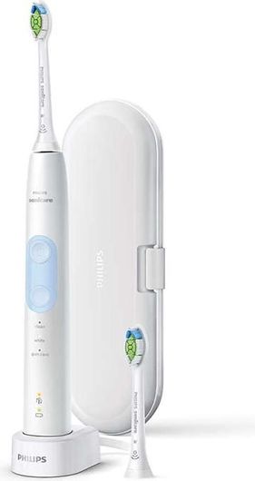 Philips Sonicare ProtectiveClean 5100 Ηλεκτρική Οδοντόβουρτσα με Χρονομετρητή, Αισθητήρα Πίεσης και Θήκη Ταξιδίου Λευκή